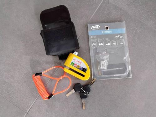 VINZ Elbroes Alarm Schijfremslot 6mm - Geel, Motoren, Accessoires | Sloten, Nieuw, Ophalen