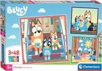 Bluey Puzzel - 3 x 48 stukjes - Clementoni, Kinderen en Baby's, Speelgoed | Kinderpuzzels, Ophalen of Verzenden, 10 tot 50 stukjes