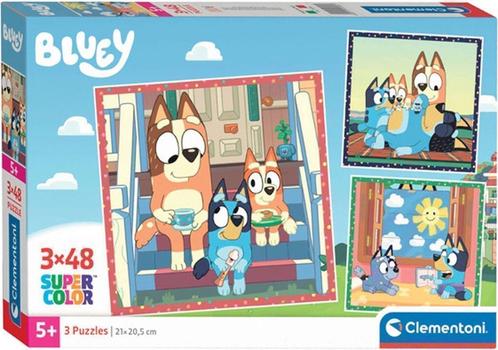 Bluey Puzzel - 3 x 48 stukjes - Clementoni, Kinderen en Baby's, Speelgoed | Kinderpuzzels, Nieuw, 4 tot 6 jaar, 10 tot 50 stukjes
