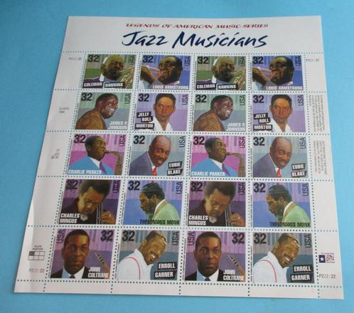 U.S.A.-1- JAZZ MUSICIANS - 1994 uitgave – 15x, Postzegels en Munten, Postzegels | Amerika, Postfris, Noord-Amerika, Verzenden