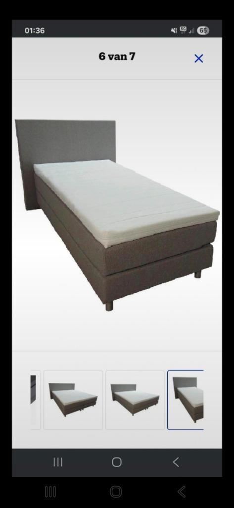 Boxspring bed 1 persoon 1 jaar oud, Huis en Inrichting, Slaapkamer | Boxsprings, Zo goed als nieuw, 100 cm, 200 cm, Eenpersoons