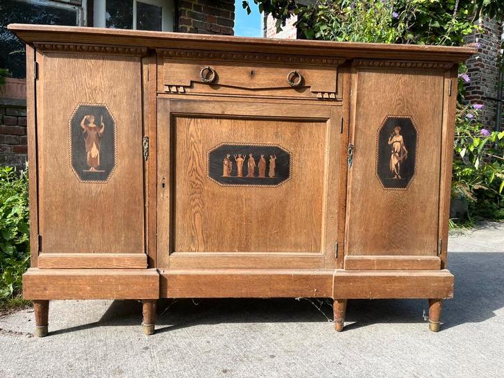 Antieke dressoir eik met inlegwerk, Antiek en Kunst, Antiek | Meubels | Kasten, Ophalen