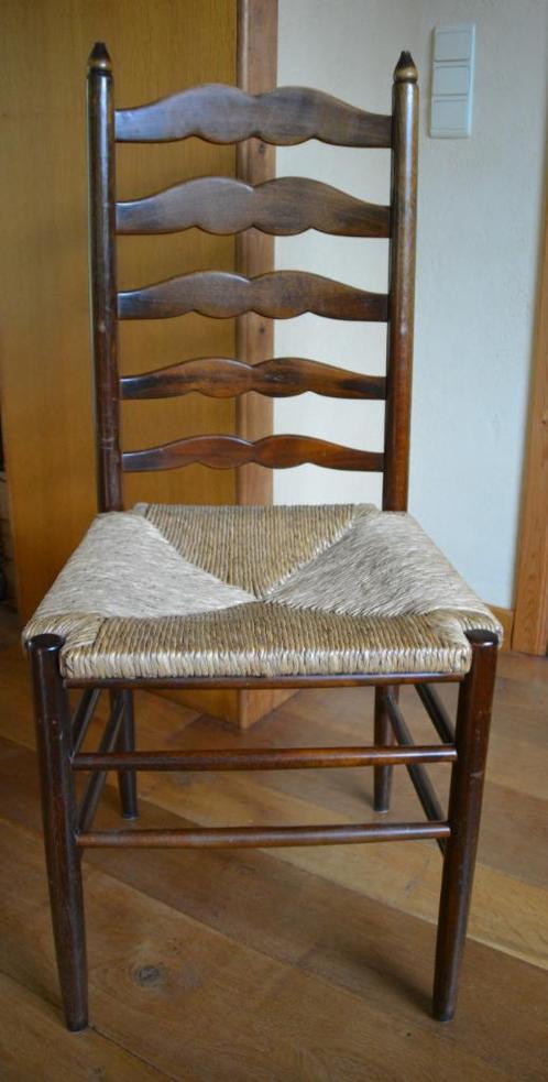 6 eetkamerstoelen kersenhout, Huis en Inrichting, Stoelen, Gebruikt, Vijf, Zes of meer stoelen, Hout, Riet of Rotan, Bruin, Ophalen