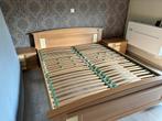 Tweepersoonsbed 1:60m en 2 nachtkastjes, Huis en Inrichting, Slaapkamer | Bedden, Ophalen, Gebruikt, Beige, Tweepersoons