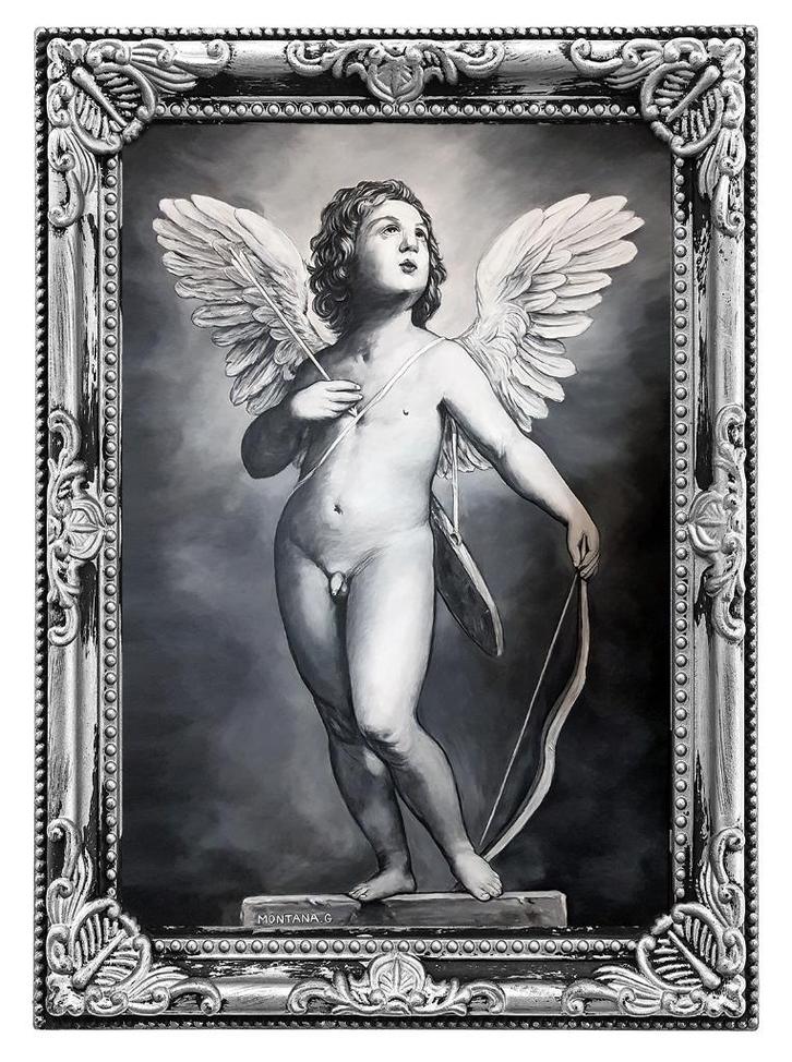 Cupidon Amour - Peinture, Antiquités & Art, Art | Peinture | Moderne, Enlèvement ou Envoi