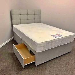 Luxe fluwelen bed met matras - verkrijgbaar, Huis en Inrichting, Slaapkamer | Beddengoed, Nieuw, Zwart, Verzenden