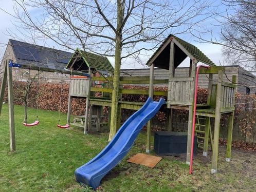 speeltuig zonder schommels, Enfants & Bébés, Jouets | Extérieur | Aires de jeux, Utilisé, Barre de pompier, Toboggan, Mur d'escalade