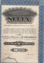 Secia - 1927, Postzegels en Munten, Aandelen en Waardepapieren, Ophalen of Verzenden