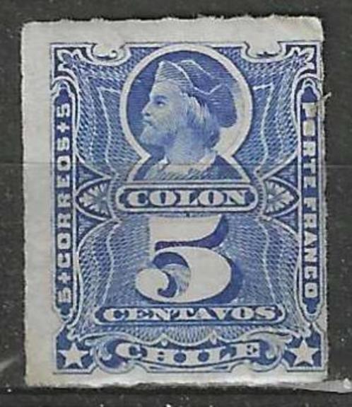 Chili 1877 - Yvert 18 - Christoffel Columbus (ST), Postzegels en Munten, Postzegels | Amerika, Gestempeld, Verzenden