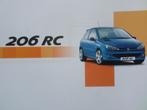 Brochure Peugeot 206 RC, Peugeot, Enlèvement ou Envoi