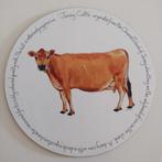 Jersey Cow dienplateau in hout, origineel handwork, Ophalen of Verzenden