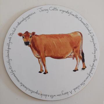  Jersey Cow dienplateau in hout, origineel handwork beschikbaar voor biedingen