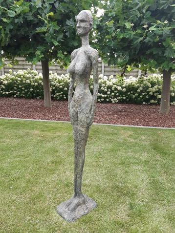 Bronzen groot kunstbeeld naar Giacometti, 1,65 M dik brons!