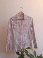 Chemise coton rayée et brodée multicolore, Enlèvement, Comme neuf, Taille 38/40 (M), Rose