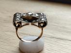 Gouden art deco ring met roosdiamant, Bijoux, Sacs & Beauté, Bijoux anciens, Enlèvement ou Envoi, Or, Bague