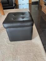 Zwarte poef, Ophalen, Gebruikt, Vierkant, Minder dan 50 cm