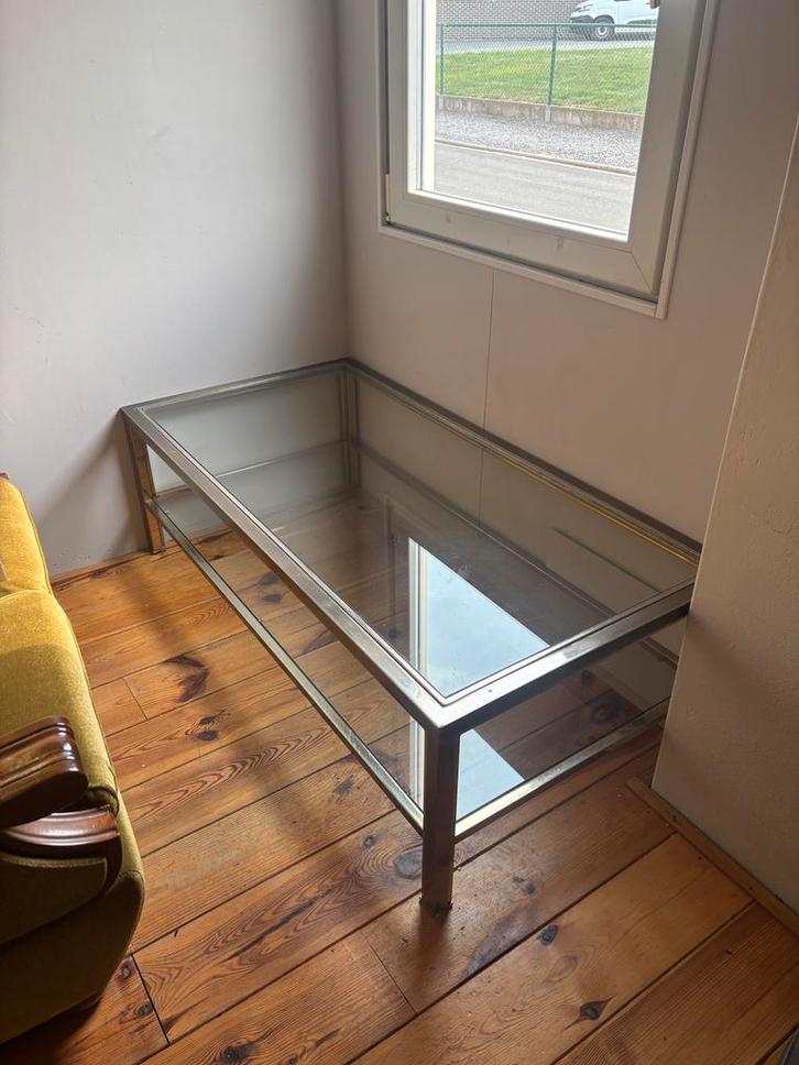 Hollywood regency salontafel in messing, Huis en Inrichting, Tafels | Salontafels, Zo goed als nieuw, Ophalen