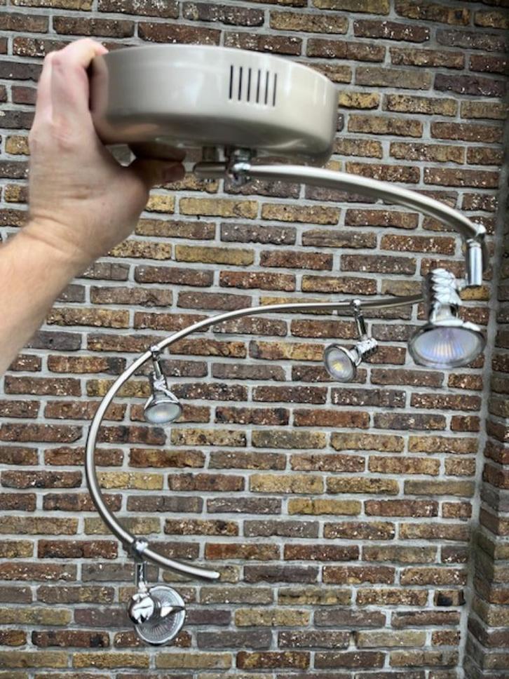 Plafondverlichting met 4 spots, Huis en Inrichting, Lampen | Plafondlampen, Zo goed als nieuw, Kunststof, Metaal, Ophalen