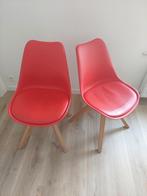 2x rode stoelen, Huis en Inrichting, Stoelen, Ophalen