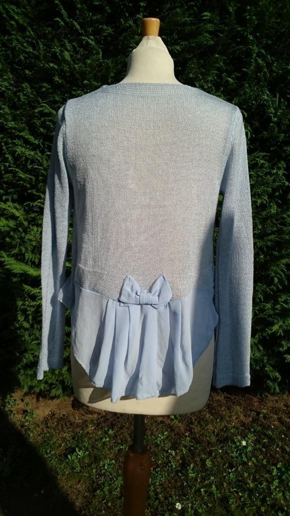 licht blauwe bolero / gilet speciale rug + strik Nieuw TU, Kleding | Dames, Truien en Vesten, Nieuw, Maat 36 (S), Blauw, Ophalen of Verzenden