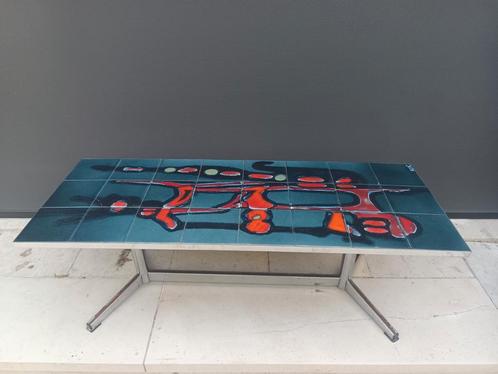 Adri vintage tegeltafel salontafel keramiek, Huis en Inrichting, Tafels | Salontafels, Gebruikt, Ophalen