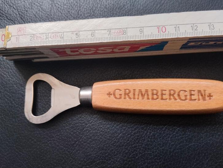 Originele houten flessenopener Grimbergen bier, Verzamelen, Biermerken, Zo goed als nieuw, Flesopener, Overige merken, Verzenden