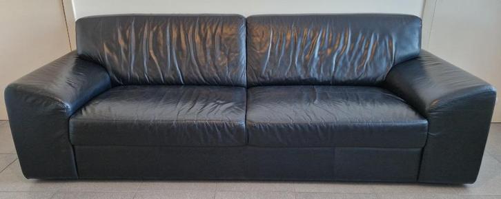 LUXE BANK VAN DUUR ECHT LEDER ALS NIEUW, Huis en Inrichting, Zetels | Zetels, Leer, Ophalen