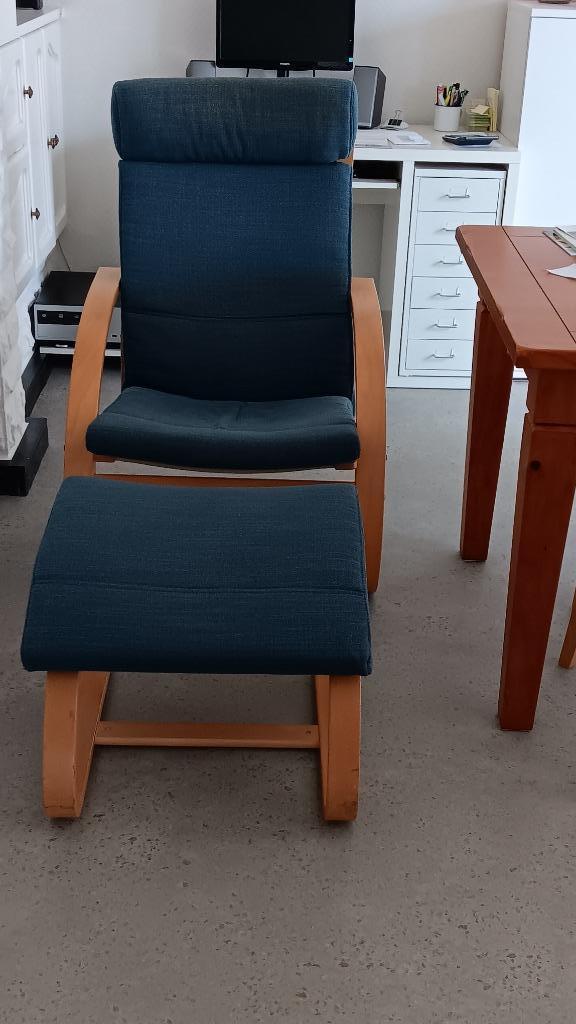 2 relaxzetels, Huis en Inrichting, Fauteuils, Gebruikt, Hout, Stof, 50 tot 75 cm, 75 tot 100 cm, Ophalen