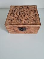 Houten kistje/juwelenkist gesculpteerd deksel, Ophalen of Verzenden
