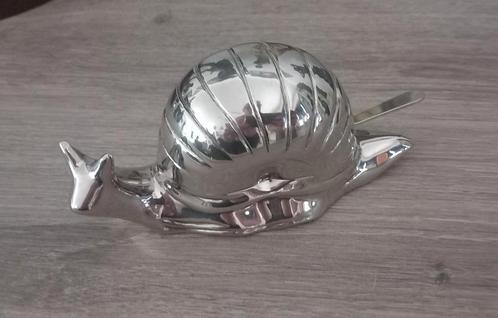 Vintage verzilverd boter/kaviaarschaal slak, Antiek en Kunst, Antiek | Zilver en Goud, Ophalen of Verzenden