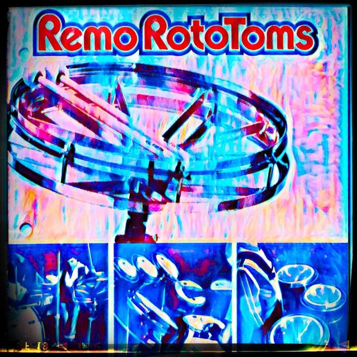 REMO ROTOTOMS Chrome, Black, White vintage/pre-owned, Muziek en Instrumenten, Instrumenten | Onderdelen, Gebruikt, Drums of Percussie