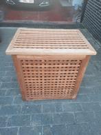 Grote kussen mand of linnen mand in echte teak, Huis en Inrichting, Woonaccessoires | Kisten, Ophalen, Zo goed als nieuw