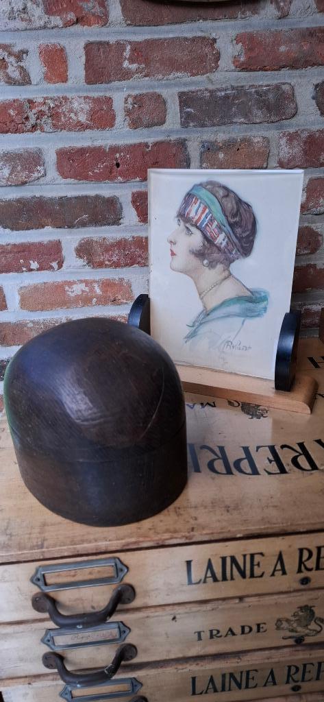 Oude houten hoedenmal, Antiek en Kunst, Curiosa en Brocante, Ophalen of Verzenden