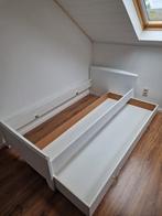 Wit 1 persoons Bed met schuif + matras, Huis en Inrichting, Slaapkamer | Bedden, Ophalen, Gebruikt, Wit