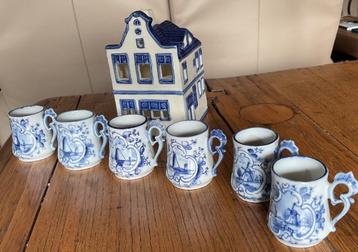 6 oude likeurglaasjes delft beschikbaar voor biedingen