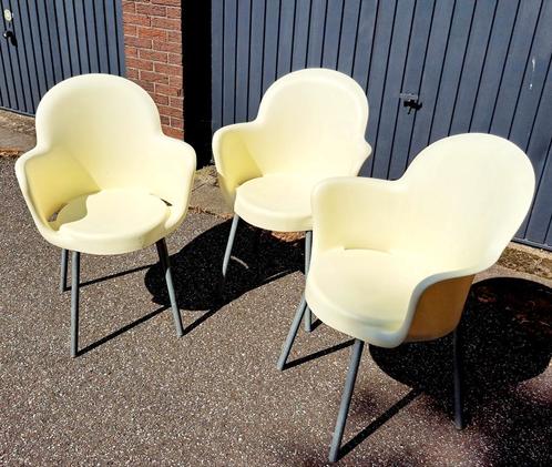 Leuke nostalgische kuipstoelen,, Tuin en Terras, Tuinsets en Loungesets, Gebruikt, Tuinset, Kunststof, 3 zitplaatsen, Stoel, Ophalen