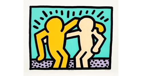Keith Haring - Meilleurs amis, Antiquités & Art, Art | Lithographies & Sérigraphies, Enlèvement ou Envoi