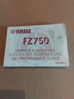 Manuel de l'utilisateur Yamaha fz750, Motos, Enlèvement ou Envoi, Yamaha