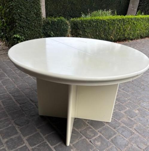 uitschuifbare tafel witte lak, Huis en Inrichting, Tafels | Eettafels, Gebruikt, 100 tot 150 cm, 200 cm of meer, Vijf personen of meer
