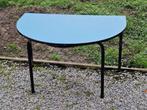 blauwe formica retro vintage bijzettafel tafel , maan model, Ophalen