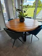 Ronde tafel + 6 stoelen, Huis en Inrichting, Tafels | Eettafels, Ophalen, Zo goed als nieuw