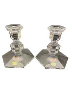 Paar kristallen kandelaars van Val Saint Lambert — België