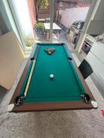 Pooltafel eettafel Bruin hout, Sport en Fitness, Ophalen, Zo goed als nieuw, Biljarttafel