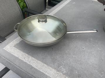 Wok met glazen deksel demeyere beschikbaar voor biedingen