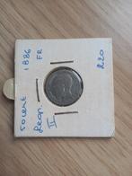 50centimes België 1886 zilver, Ophalen of Verzenden, Zilver
