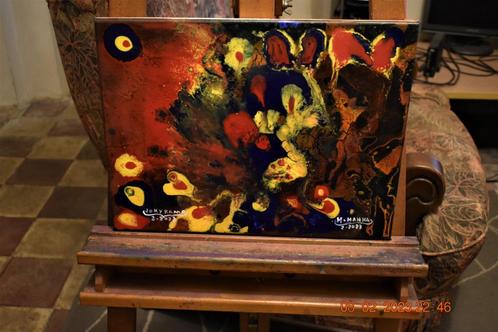Het abstracte schilderij van de wilde hond, door Joky Kamo,, Antiek en Kunst, Kunst | Schilderijen | Modern, Ophalen