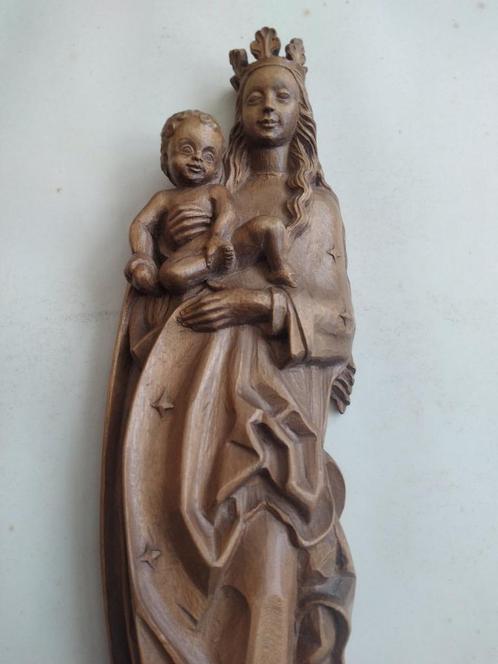 HoutSnijwerk, Madonna mit Kind auf dem Arm 45 cm, Antiek en Kunst, Antiek | Religieuze voorwerpen, Ophalen of Verzenden