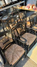 8 stoelen, Ophalen, Riet of Rotan, Zwart, Zo goed als nieuw
