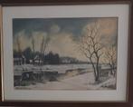 Tekening potlood winters landschap van A. Coussement, Antiek en Kunst, Kunst | Schilderijen | Klassiek, Ophalen