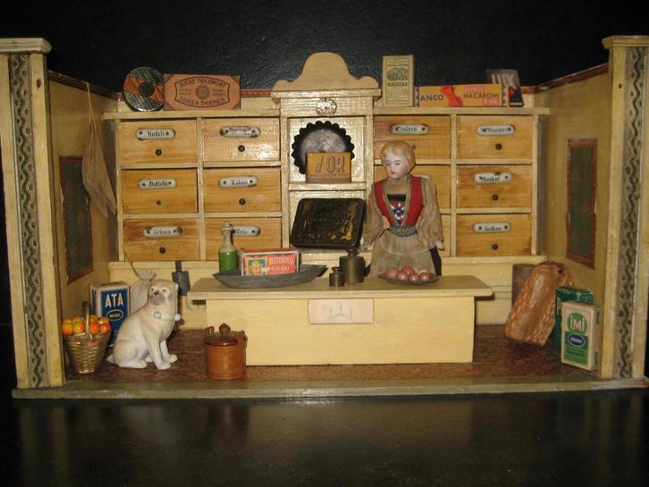 BOUTIQUE EN BOIS ALLEMANDE ANTIQUE, Antiquités & Art, Antiquités | Jouets, Enlèvement ou Envoi